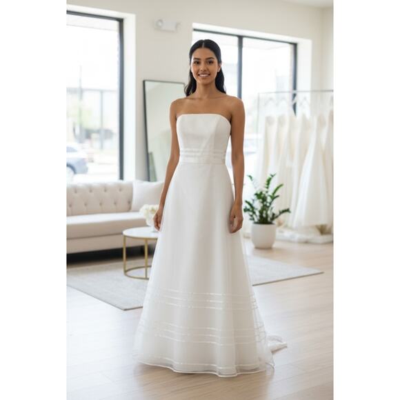 David's Bridal Ribbon Dress Size 8 NWT - Picture 1 of 6